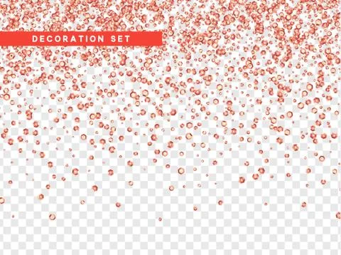 Vector pink sequins realistic design isolated on transparent background Stock Illustration