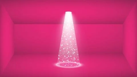 Vector pink studio and Lights Shiny Christmas tree Isolated on Transparent Illustrazione stock