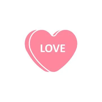 Vector pink Valentine’s candy with love text Stock Illustration