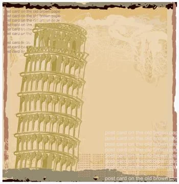 Vector pisa tower grunge background Stock Illustration