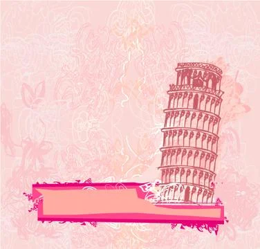 Vector pisa tower grunge background Stock Illustration