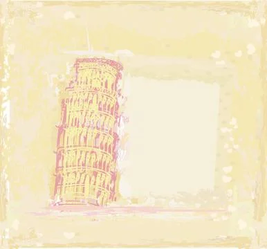 Vector Pisa tower grunge background Stockillustratie