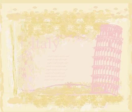 Vector Pisa tower grunge background Stock Illustration