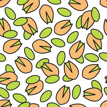 Vector pistachio seamless pattern Stock Illustration