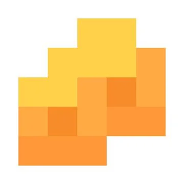 Vector pixel art of cheese slice, 8 beat dairy product on isolated background. Stock Illustration