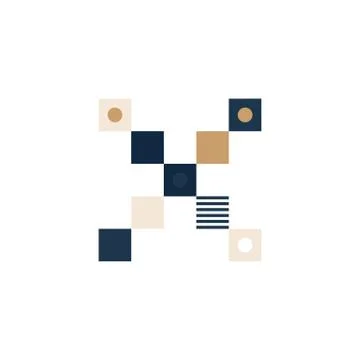 Vector Pixel Art Multiplication sign. Colorful mark Consist of Modules from S Stock Illustration