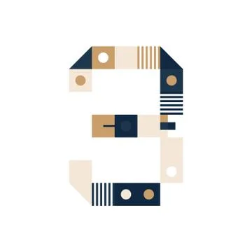 Vector Pixel Art number nine. Colorful number 9 Consist of Modules from Strip Illustrazione stock