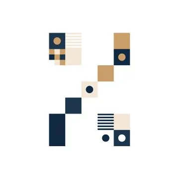 Vector Pixel Art percent mark. Colorful symbol Consist of Modules from Strips Illustrazione stock