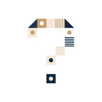 Vector Pixel Art question mark. Colorful symbol Consist of Modules from Strip Illustrazione stock