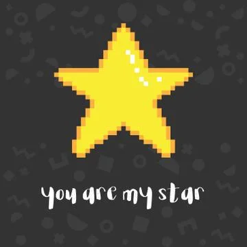 Vector pixel art star Stock Illustration