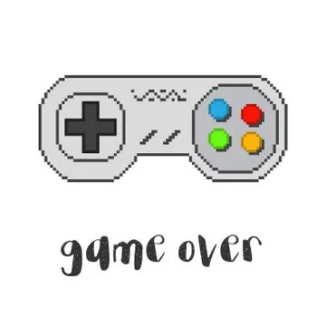 Vector pixel game controller Stock Illustration