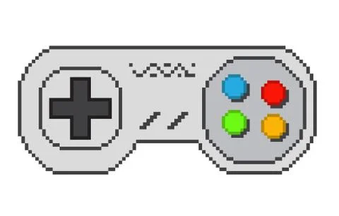 Vector pixel game controller Stock Illustration