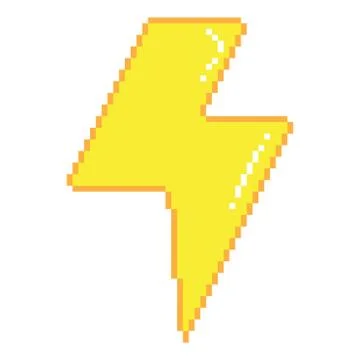 Vector pixel lightning Stock Illustration