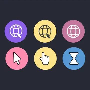 Vector Pixel Mouse cursors. Arrow pointer icon Stock Illustration