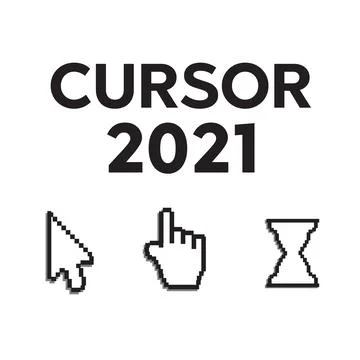 Vector Pixel Mouse cursors. Arrow pointer icon Stock Illustration