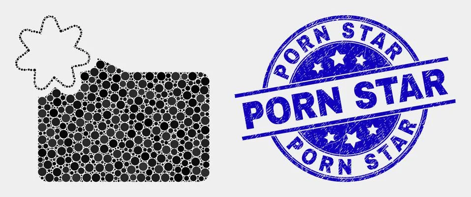 Vector Pixel New Folder Icon and Scratched Porn Star Stamp Seal Stock Illustration