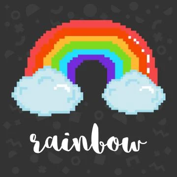 Vector pixel rainbow Stock Illustration
