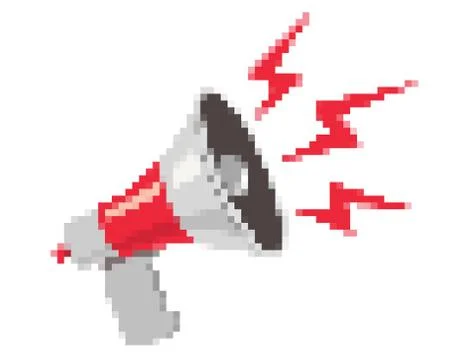 Vector pixel retro megaphone. Illustration