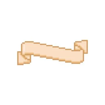 Vector pixel retro ribbon, isolated background. Empty flag frame. 8 bit. Stock Illustration