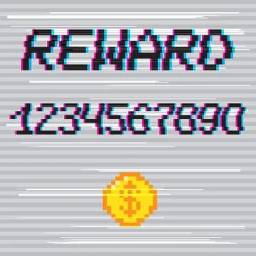 Vector pixel reward phrase 库存插图