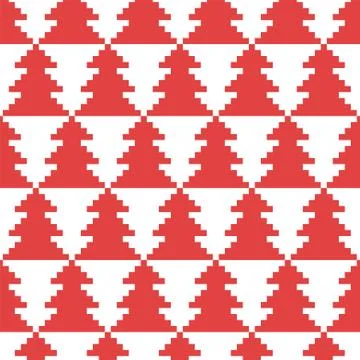 Vector pixel seamless pattern. Christmas knitted background Stock Illustration