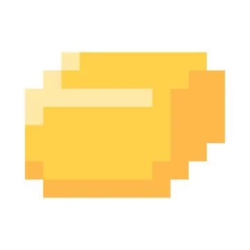 Vector pixel simple icon of creamy yellow butter, 8 bit. Illustrazione stock