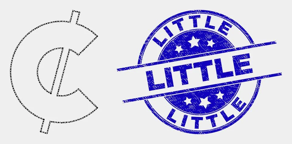 Vector Pixelated Cent Icon and Grunge Little Stamp Stock Illustration
