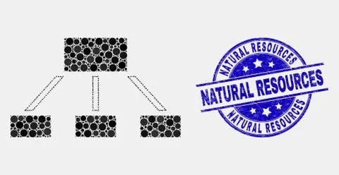Vector Pixelated Hierarchy Icon and Grunge Natural Resources Stamp Ilustración de archivo