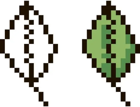 Vector pixelated picture leaf green isolated Stock Illustration
