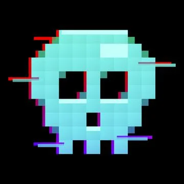 Vector pixelated skull icon Stock Illustration