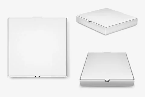 Vector Pizza Box Blank Template for Branding and Packaging Design. Empty Pizza Stock Illustration