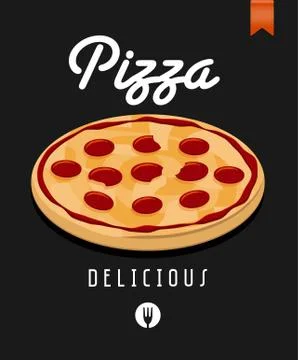 Vector pizza poster Stock Illustration