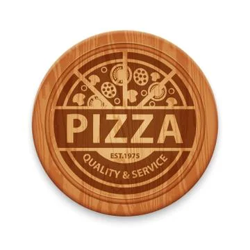 Vector pizza restaurant label Stock Illustration