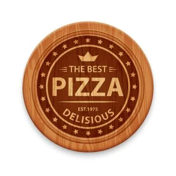Vector pizza restaurant label Stock Illustration
