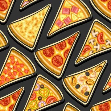 Vector Pizza Seamless Pattern Stock Illustration
