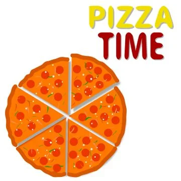 Vector pizza with a slice Stock Illustration
