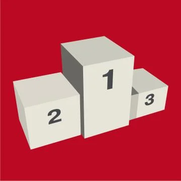 Vector place winners in perspective Stock Illustration