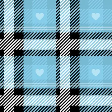 Vector Plaid Blue Color Check Seamless Pattern in Geometric Abstract Style Can Illustrazione stock