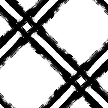 Vector Plaid Brush Seamless Pattern Grange Minimalist Check Geometric Design in Stockillustratie