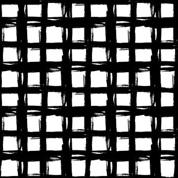 Vector Plaid Brush Seamless Pattern Grange Minimalist Check Geometric Design in Illustrazione stock