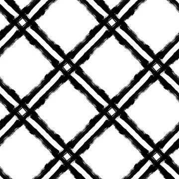 Vector Plaid Brush Seamless Pattern Grange Minimalist Check Geometric Design in Illustrazione stock
