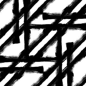 Vector Plaid Brush Seamless Pattern Grange Minimalist Check Geometric Design in Illustrazione stock