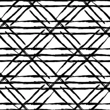 Vector Plaid Brush Seamless Pattern Grange Minimalist Check Geometric Design in Illustrazione stock