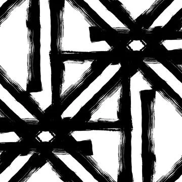 Vector Plaid Brush Seamless Pattern Grange Minimalist Check Geometric Design in Stockillustratie