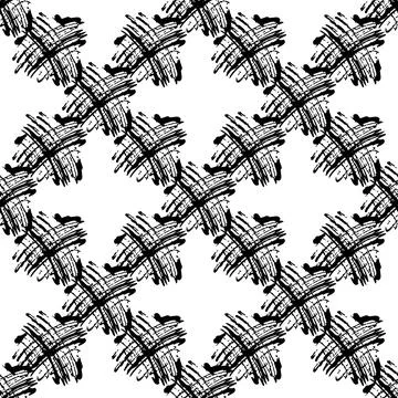 Vector Plaid Brush Seamless Pattern Grange Minimalist Check Geometric Design in Stockillustratie