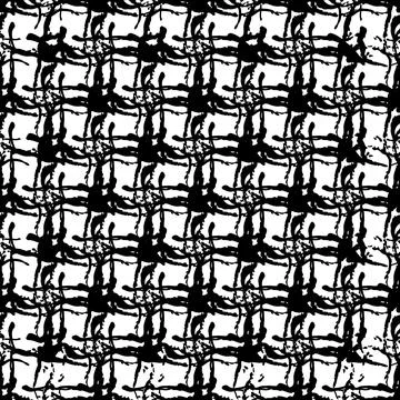 Vector Plaid Brush Seamless Pattern Grange Minimalist Check Geometric Design in Stock Illustration