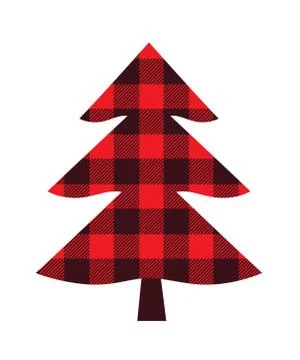 Vector Plaid Christmas Tree Stock Illustration