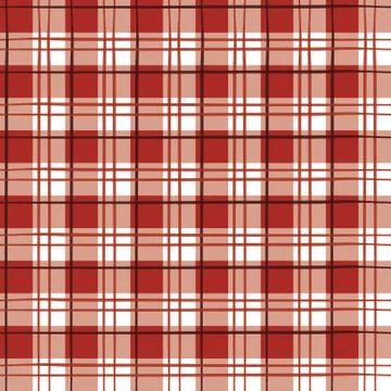 Vector plaid repeat seamless pattern. Red color. Illustrazione stock