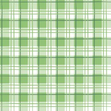 Vector plaid repeat seamless pattern. Green color. Stock Illustration