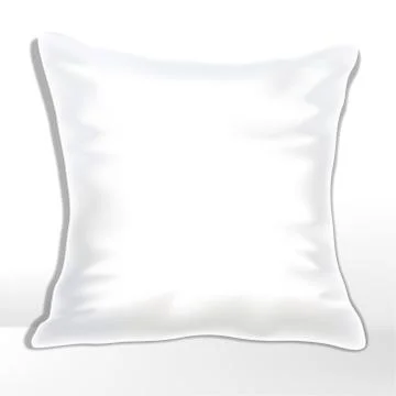 Vector plain and white pillow or cushion mock-up, square shape Stock Illustration